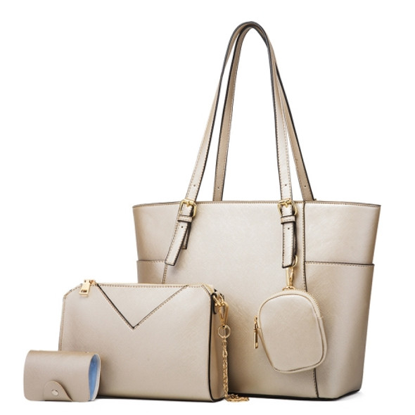 20806 4 in 1 Fashion Messenger Handbags Large-Capacity Single-Shoulder Bags(Gold)