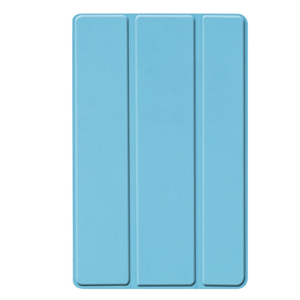 Custer Texture Horizontal Flip PU Leather Case for Galaxy Tab A 10.1 2019 (T515 / T510), with Three-folding Holder & Sleep / Wake-up Function (Sky Blue)