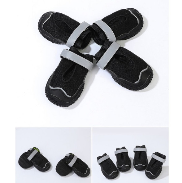 HCPET Pet Wear-Resistant & Breathable Shoes Outdoor Non-Slip Dog Shoes, Size: 6(Black)