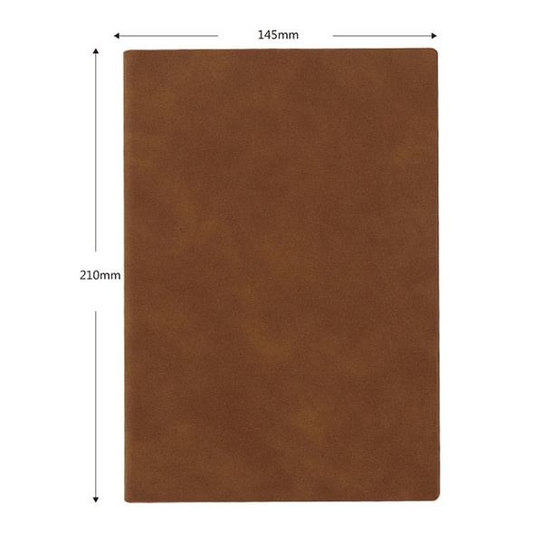 2 PCS Business Notebook PU Retro Soft Leather Office Notepad, Cover color: Brown Ordinary, Specification: A5