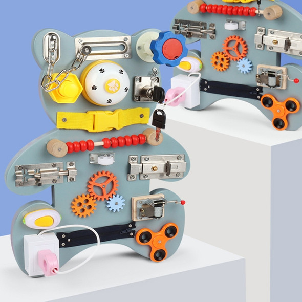 ZW-88 Children Montessori Mechanism Game Board Unlocking Busy Block Toy, Style: Bear