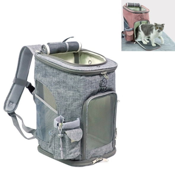 LDLC Pets Going Out Portable Foldable Breathable Backpack, Size:M(Light Gray )