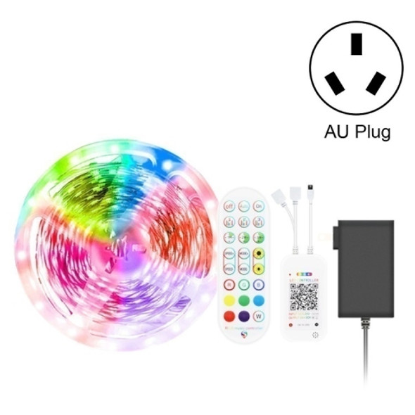 5M 150 LEDs Bluetooth Suit Smart Music Sound Control Light Strip Waterproof 5050 RGB Colorful Atmosphere LED Light Strip With 24-Keys Remote Control(AU Plug)