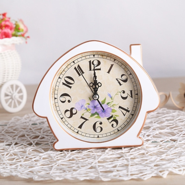 2 PCS G52 Retro European Nostalgic Alarm Clock Room Decoration Quiet Clock(Black Shell Face 2)