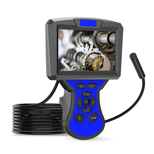 M50 1080P 8mm Single Lens HD Industrial Digital Endoscope with 5.0 inch IPS Screen, Cable Length:10m Hard Cable(Blue)