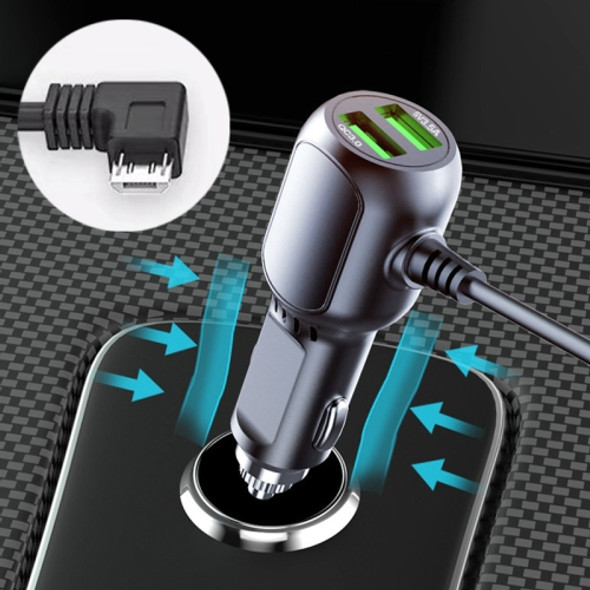 JY-1904 Car Charger Fast Charging Step-Down Line Android Right(Double Drive)