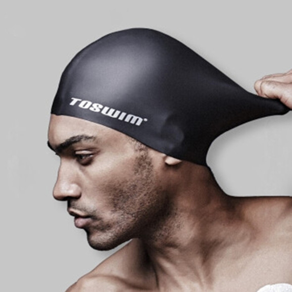 Original Xiaomi Youpin TOSWIM TS81400899 Fitting Large Size Pure Color Silicone Swimming Cap(Black)