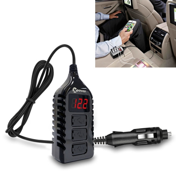 XPower E1 Universal Car LED Digital Display Screen 3 USB Port Charger DC12-24V 7.1A, Cable Length: 1.5m