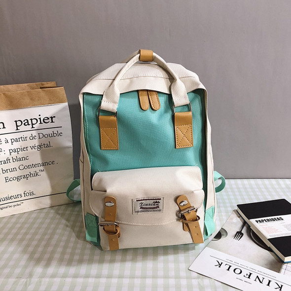 Oxford Cloth School Backpack Casual Handbag Waterproof Shoulder Bag (Green)