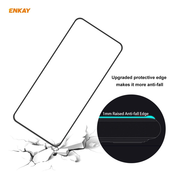 For OnePlus 9R ENKAY Hat-Prince Anti-drop Full Glue Tempered Glass Full Screen Film Anti-fall Protector