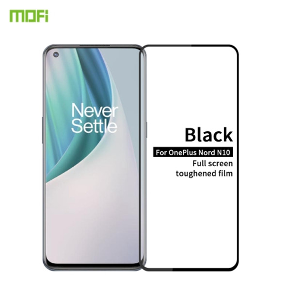 For OnePlus Nord N10 MOFI 9H 2.5D Full Screen Tempered Glass Film(Black)