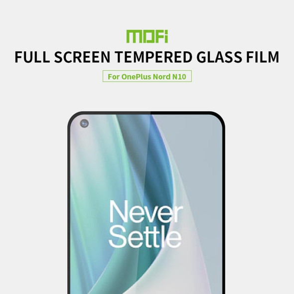 For OnePlus Nord N10 MOFI 9H 2.5D Full Screen Tempered Glass Film(Black)