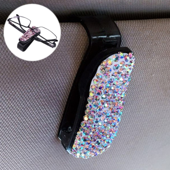 Car Mixed Color Diamond Mounted Glasses Bill Clip Holder (Colour)