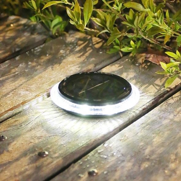 8 LED Solar Outdoor Waterproof Transparent Buried Light(Round-White Light)