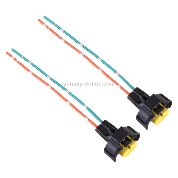 1 Pair Car H11 Bulb Holder Base Female Socket with Cable for Nissan