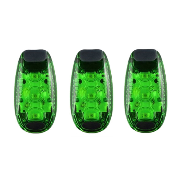 3 PCS Outdoor Cycling Night Running Warm Light Bicycle Tail Light, Colour: 5 LED Green