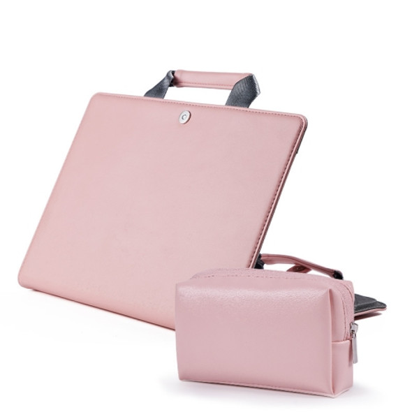 Book Style Laptop Protective Case Handbag For Macbook 15 inch(Pink + Power Bag)