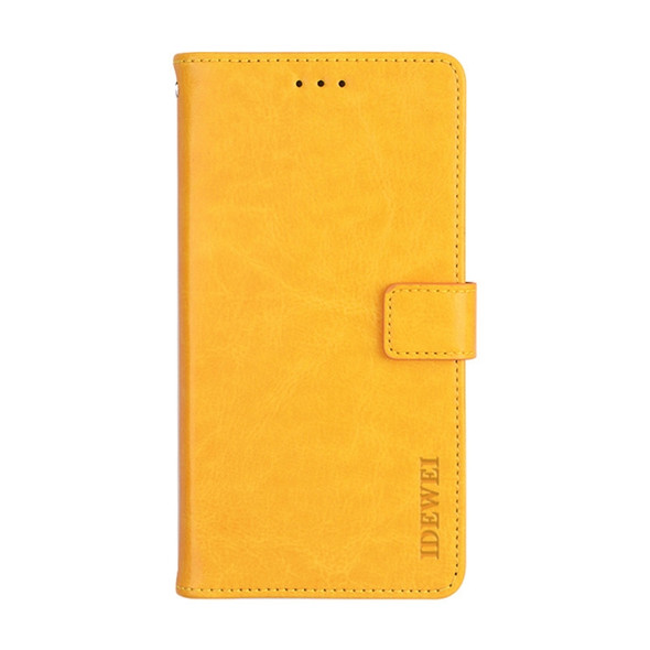 For Meizu 18x idewei Crazy Horse Texture Leather Case with Holder & Card Slots & Wallet(Yellow)
