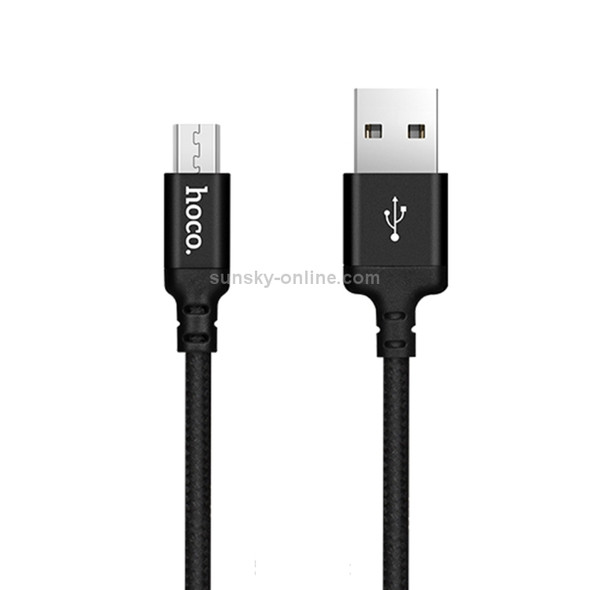 hoco X14 1m Nylon Braided Aluminium Alloy Micro USB to USB Data Sync Charging Cable, For Galaxy, HTC, Google, LG, Sony, Huawei, Xiaomi, Lenovo and Other Smartphones(Black)