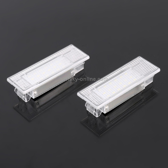 2 PCS LED Car DC 12V 1.5W 6000K 100LM Door Lights 18LEDs SMD-3014 Lamps for BMW F10(White Light)