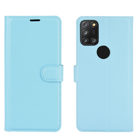 For Alcatel 3X 2020 Litchi Texture Horizontal Flip Protective Case with Holder & Card Slots & Wallet(Blue)