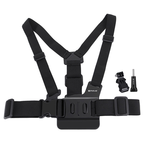 PULUZ Adjustable Body Mount Belt Chest Strap with J Hook Mount & Long Screw for GoPro HERO10 Black / HERO9 Black / HERO8 Black / HERO7 /6 /5 /5 Session /4 Session /4 /3+ /3 /2 /1, Insta360 ONE R, DJI Osmo Action and Other Action Cameras