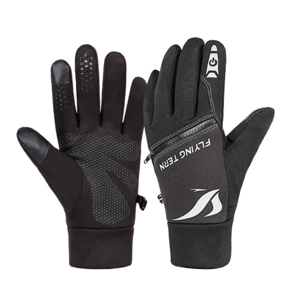 Autumn Winter Waterproof Warm Cycling Gloves, Style: FLYING TERN-with Pocket(XL)