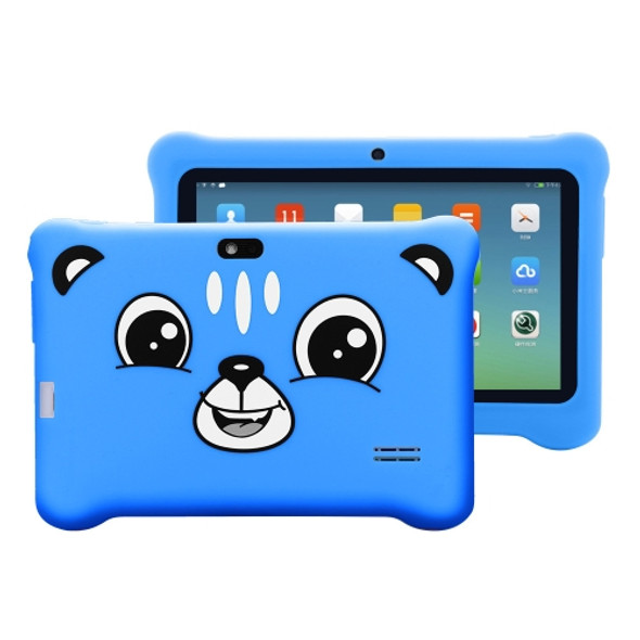 Q818 Kids Education Tablet PC, 7.0 inch, 512MB+8GB, Android 4.4 Allwinner A33 Quad Core 1.3GHz, Support WiFi / Bluetooth / OTG / FM / Dual Camera, with Silicone Case, US Plug(Blue)