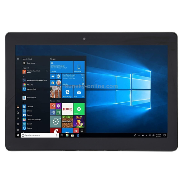ES0MBFQ Tablet PC, 10.1 inch, 4GB+64GB, Windows 10, Intel Atom Z8350 Quad Core, Support TF Card & HDMI & Bluetooth & Dual WiFi(Black)