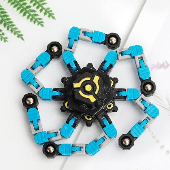 4 PCS Deformation Robot Fingertip Mechanical Top Toy For Children Blue (Colorful Box)
