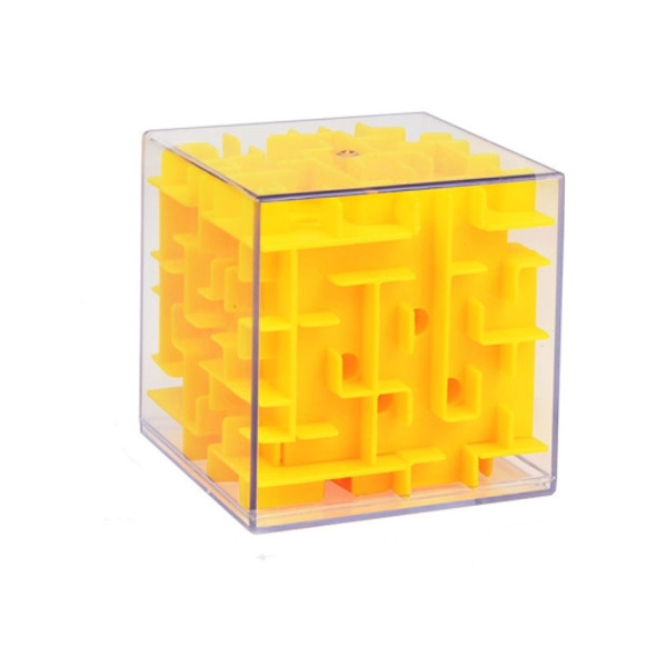 3D Labyrinth Cube Educational Toys,Style: Big Hexahedron - Yellow
