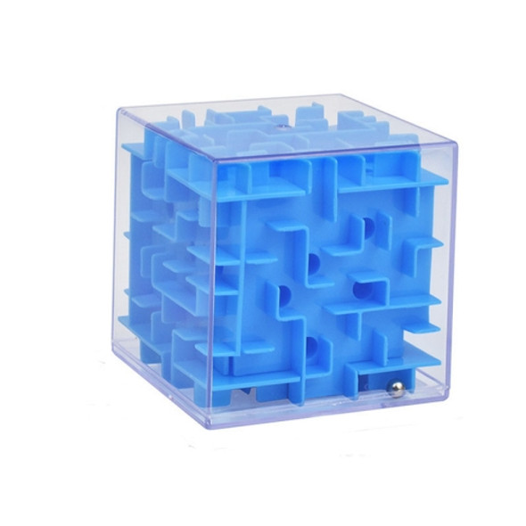 3D Labyrinth Cube Educational Toys,Style: Big Hexahedron - Blue
