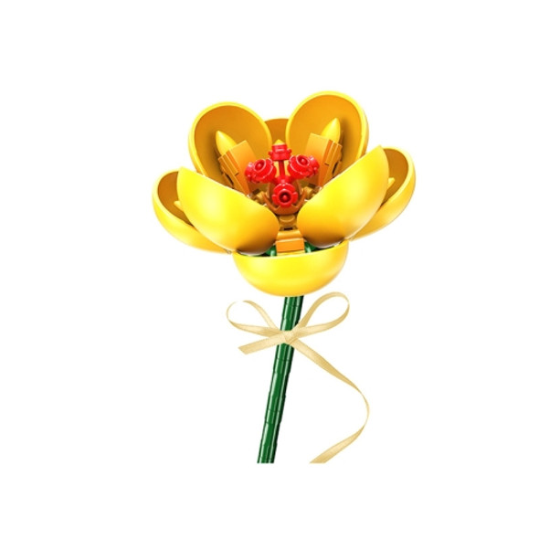 SEMBO Small Particle Simulation Flower Assembled Building Blocks(Hibiscus Flower-Yellow)