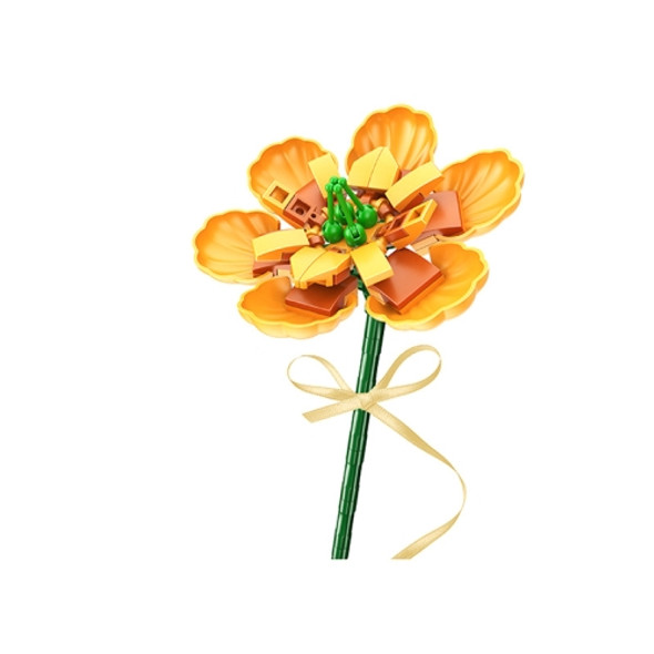 SEMBO Small Particle Simulation Flower Assembled Building Blocks(Magnolia-Yellow)