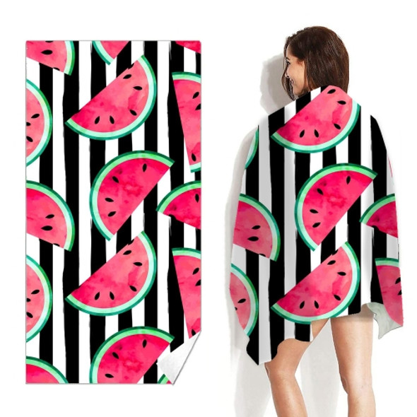 Double-Faced Velvet Quick-Drying Beach Towel Printed Microfiber Beach Swimming Towel, Size: 160 x 80cm(Passionate Watermelon)