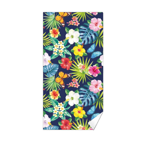 Double-Faced Velvet Quick-Drying Beach Towel Printed Microfiber Beach Swimming Towel, Size: 160 x 80cm(Tropical Flower)