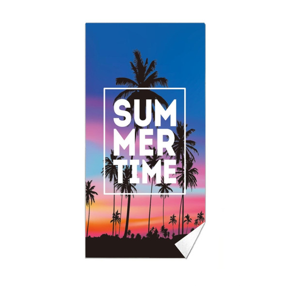 Double-Faced Velvet Quick-Drying Beach Towel Printed Microfiber Beach Swimming Towel, Size: 160 x 80cm(Blue Summer Day)