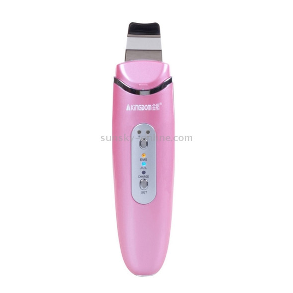 KINGDOM KD-8022 Ultrasonic Skin Scrubber Spatula with Ionic Function for Gentle Peeling and Skin Cleaning(Pink)