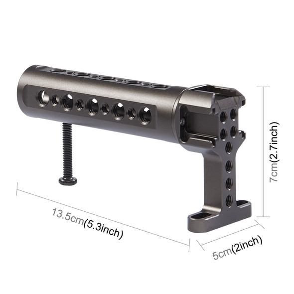 PULUZ Handheld Video Stabilizer Top Handle with 3 Cold Shoes Mount for Camera Cage (Bronze)