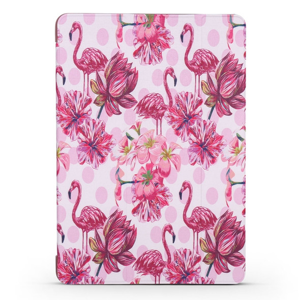 Flamingo Pattern Horizontal Flip PU Leather Case for iPad Air 2019 / Pro 10.5 inch, with Three-folding Holder & Honeycomb TPU Cover