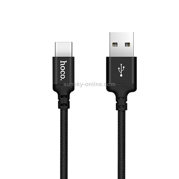 hoco X14 1m Nylon Braided Aluminium Alloy USB-C / Type-C to USB Data Sync Charging Cable, For Galaxy S8 & S8 + / LG G6 / Huawei P10 & P10 Plus / Xiaomi Mi 6 & Max 2 and other Smartphones(Black)