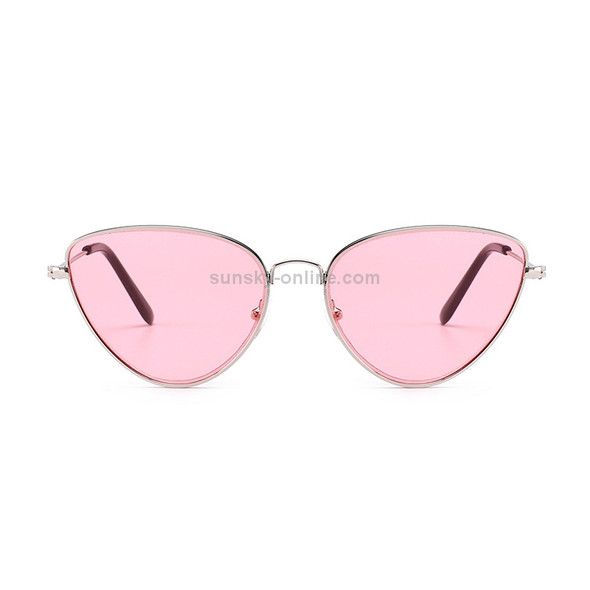 Cat Eye Sunglasses Current Trigonal Light coloured Lens Sunglasses(Pink)
