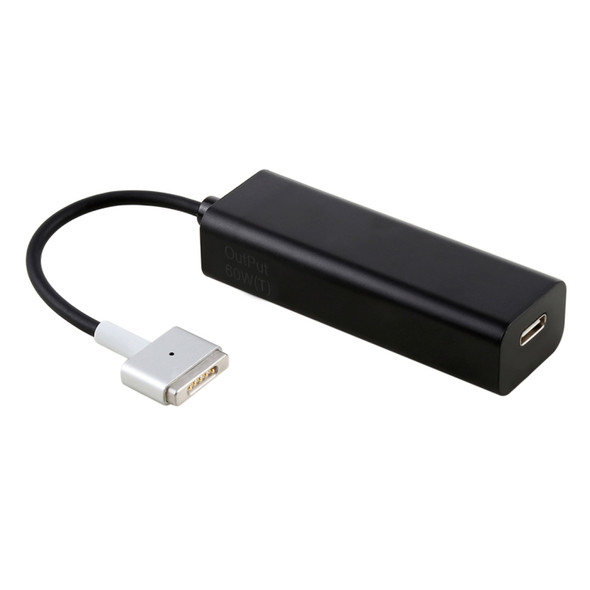 AnyWatt 60W USB-C / Type-C Female to 5 Pin MagSafe 2 Male T Head Series Charge Adapter Converter for MacBook Pro (Black)