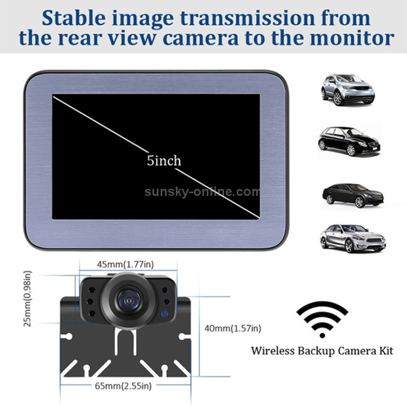 PZ510-W 5 inch Car Wireless Reversing Video Style 2