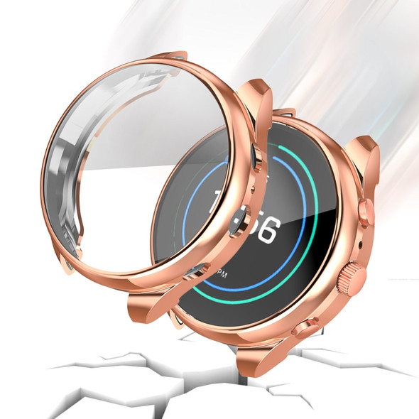 Suitable for Fossil Watch FTW 6022 Female 41mm Electroplated Full-shell TPU Anti-fall Protective Sleeve(Rose gold)