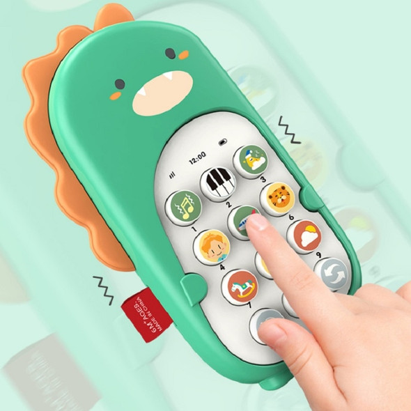 Baby Puzzle Bilingual Simulation Mobile Phone Toy Baby Child Early Education Machine(Green)