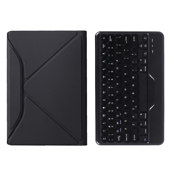 BA08 Diamond Texture Bluetooth Keyboard Leather Case with Triangle Back Support For Samsung Galaxy Tab A8 2021 SM-X205 / SM-X200(Black + Black)