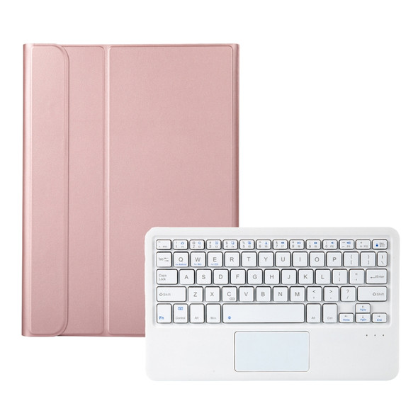 A08-A Ultra-thin Bluetooth Keyboard Leather Case with Touchpad For Samsung Galaxy Tab A8 2021 SM-X205 / SM-X200(Rose Gold)