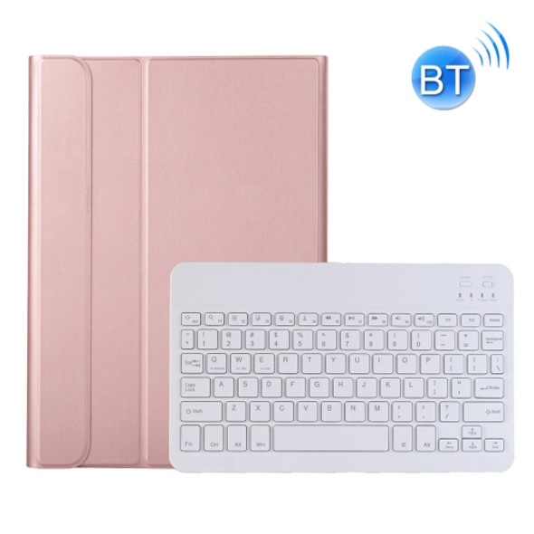 A08 Ultra-thin Bluetooth Keyboard Leather Case For Samsung Galaxy Tab A8 2021 SM-X205 / SM-X200(Rose Gold)