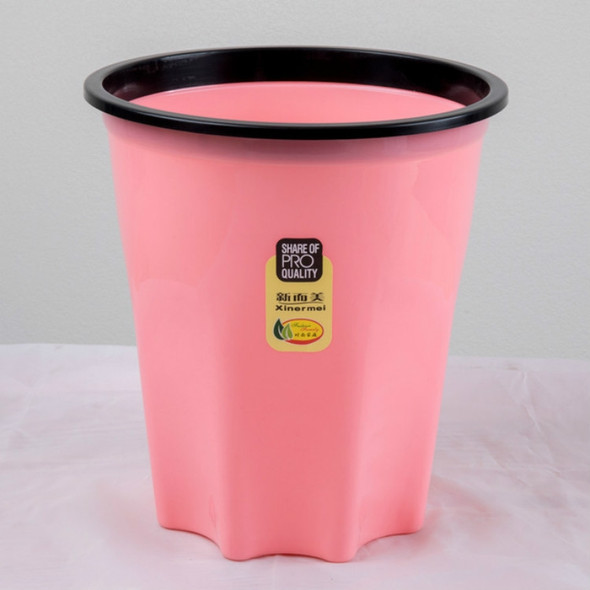 10 PCS Xinermei Household Plastic Uncovered Round Pressure Ring Trash Can, Size: 16.5x23.5x26cm(Pink)